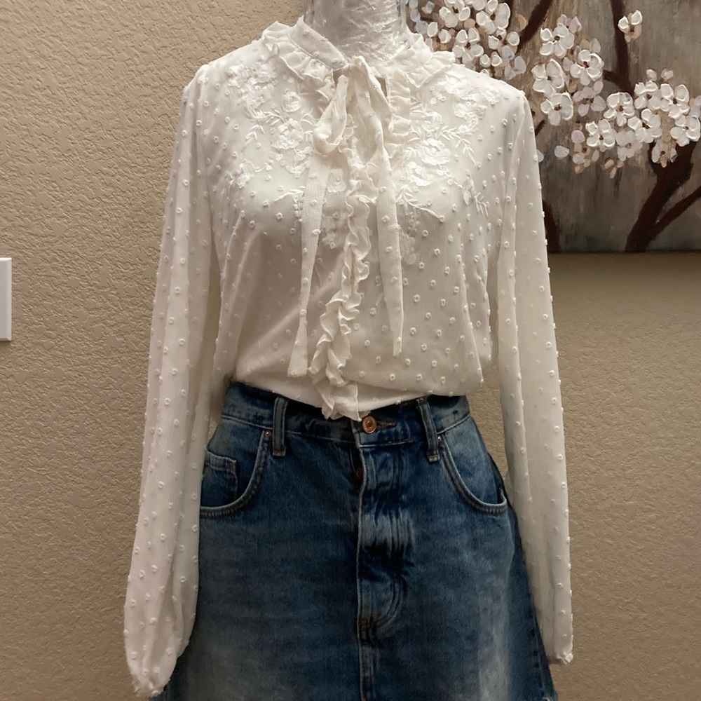 White Tied blouse